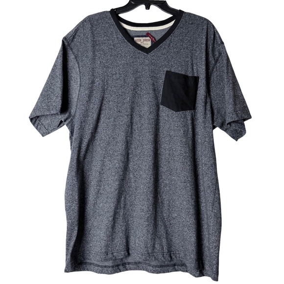 Hudson Barrow NYC Other - Hudson Barrow NYC Mens 2X V Neck T Shirt Heather Gray Short Sleeve Pocket Tee